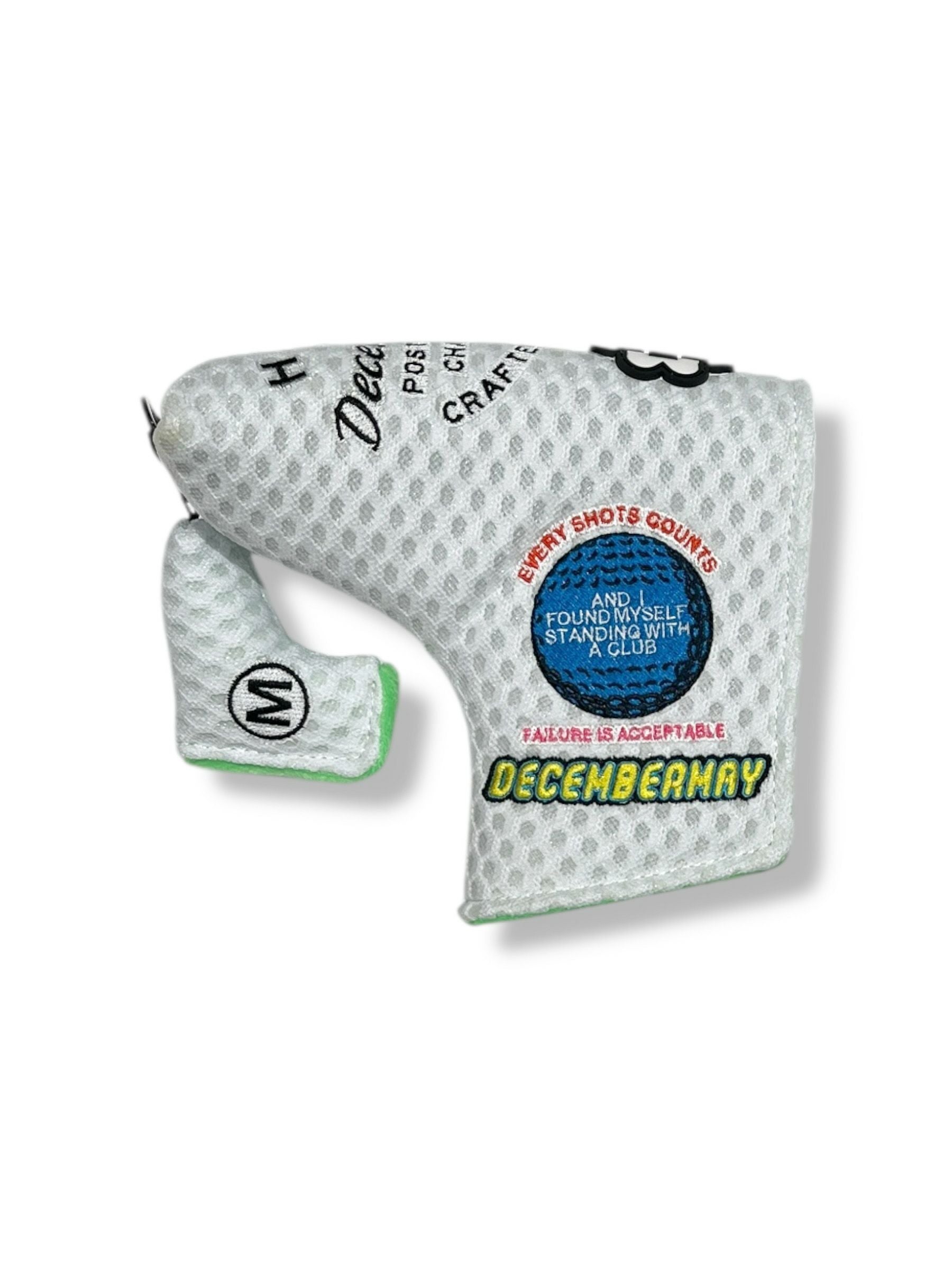 DECEMBER MAY ホワイト メッシュバイザー Mesh Head cover for Putter | DECEMBERMAY