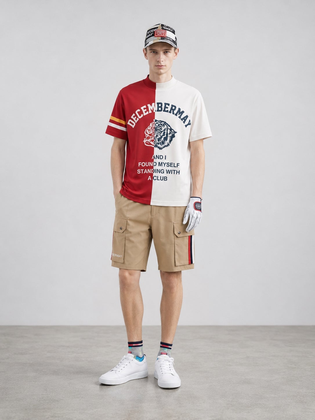 Lovers tiger bicolor mock neck shirt/ MEN | DECEMBERMAY