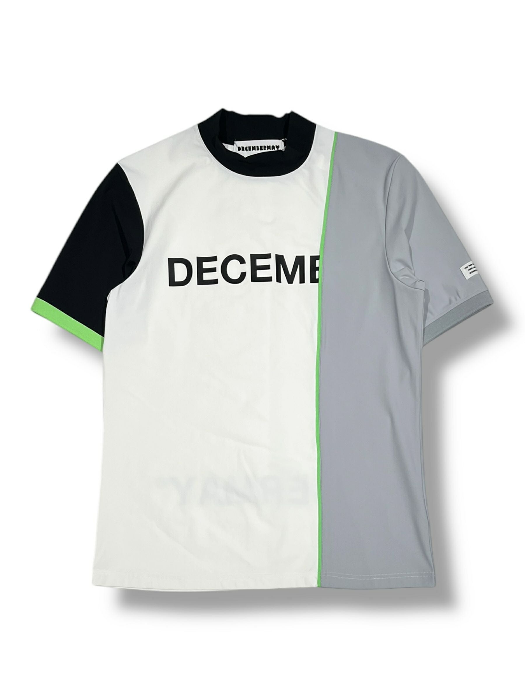 Bi-color logo mock neck half sleeve shirt/ WOMEN | DECEMBERMAY
