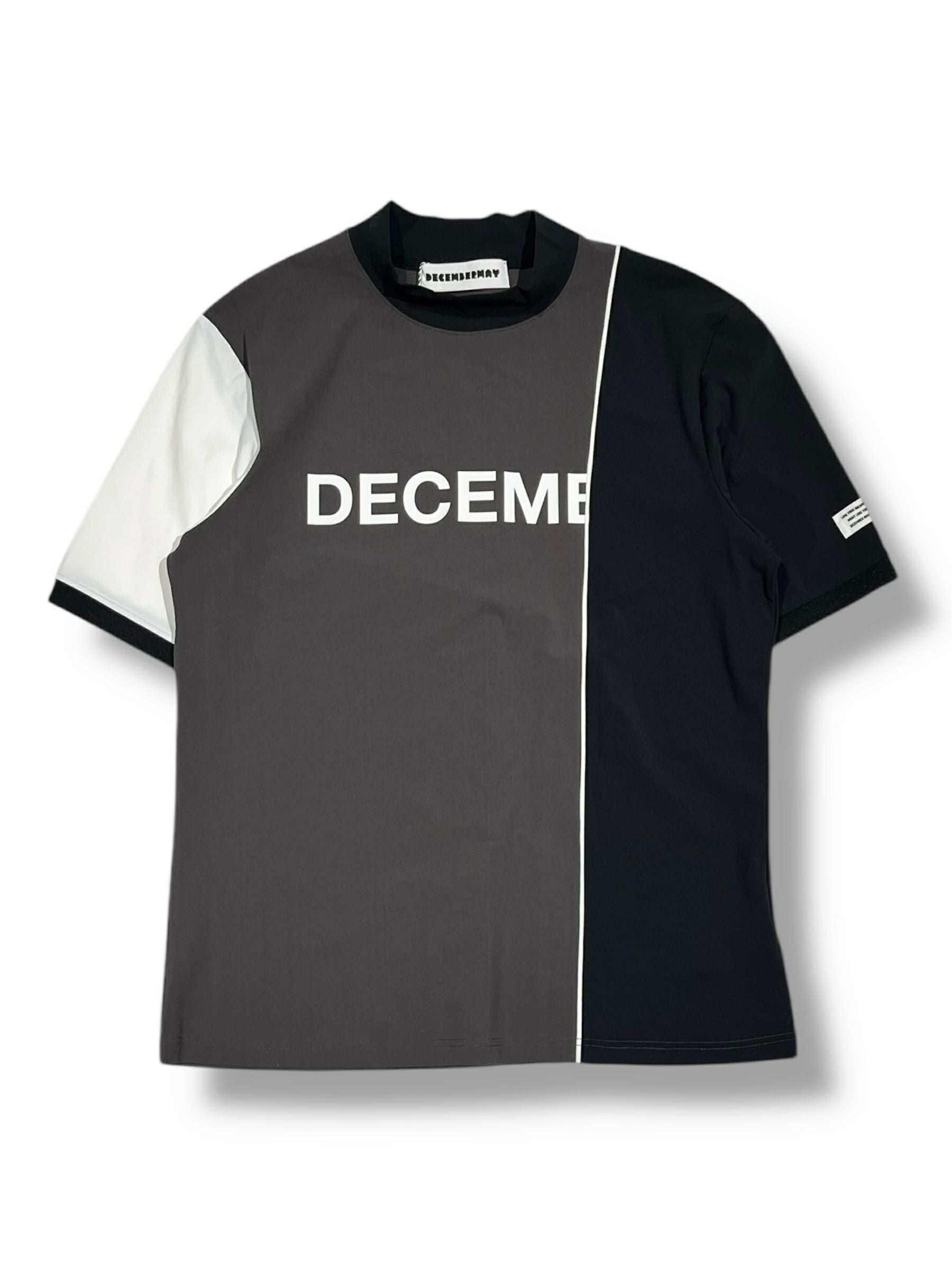 Bi-color logo mock neck half sleeve shirt/ WOMEN | DECEMBERMAY