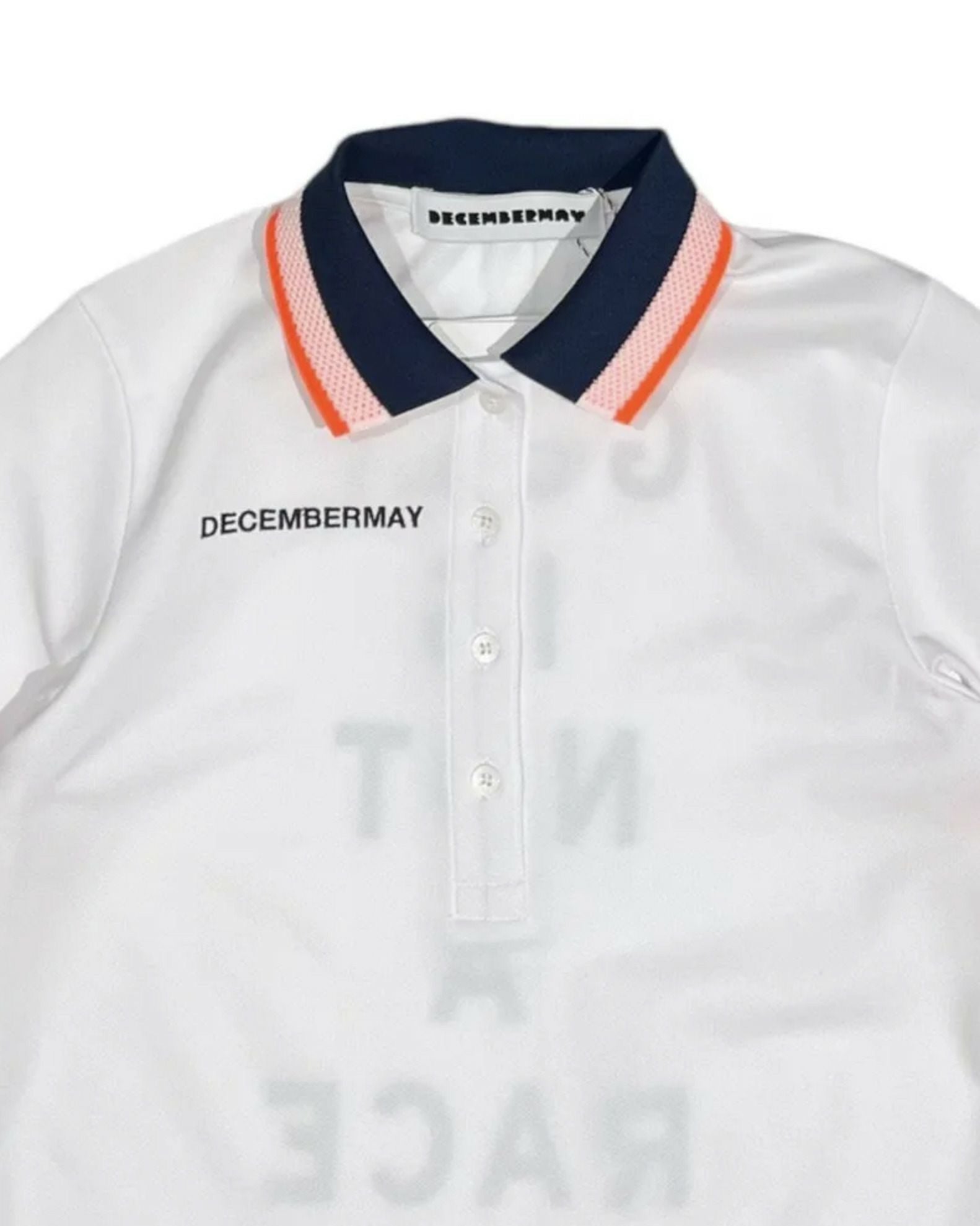 Back print NOT A RACE polo / WOMEN | DECEMBERMAY