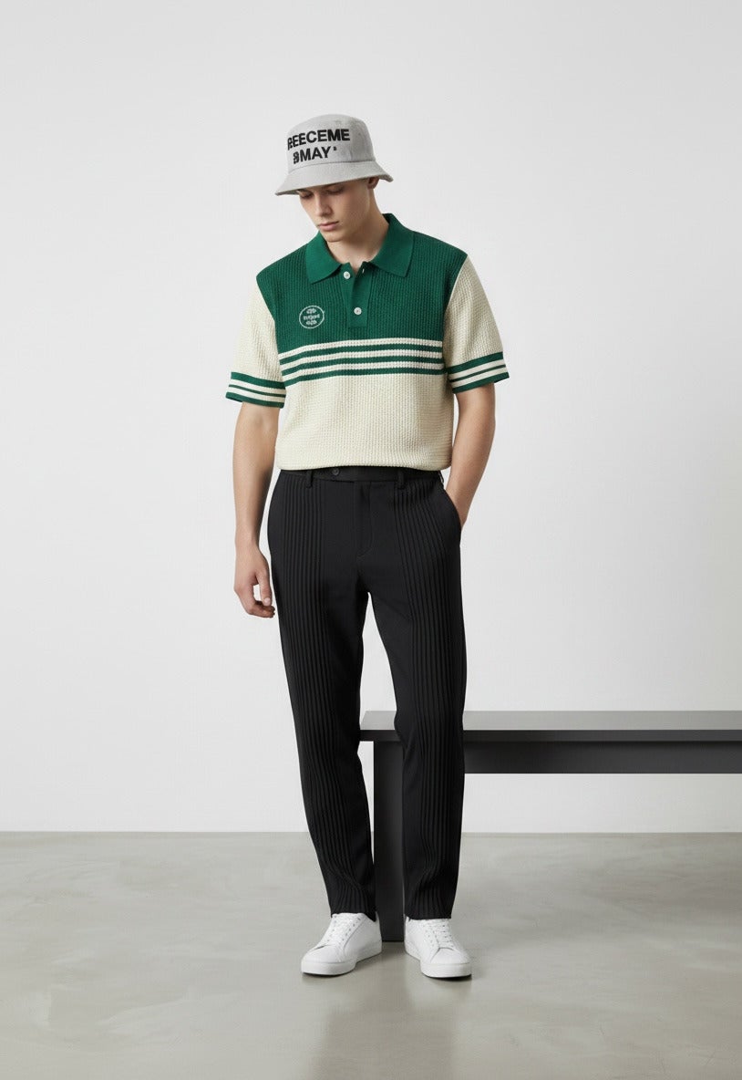 Mesh knit skipper polo/MEN | DECEMBERMAY