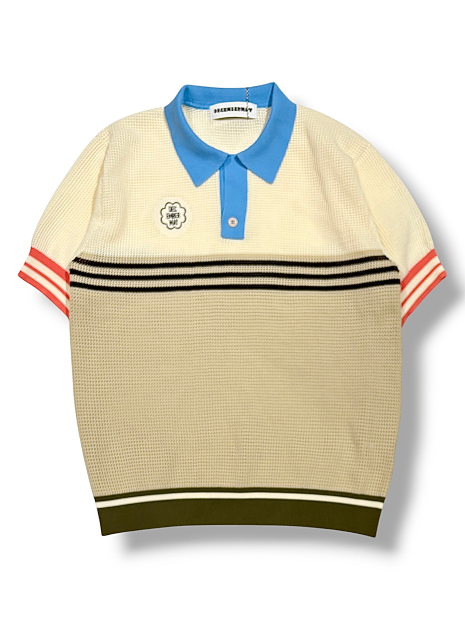 Mesh knit skipper polo/MEN | DECEMBERMAY