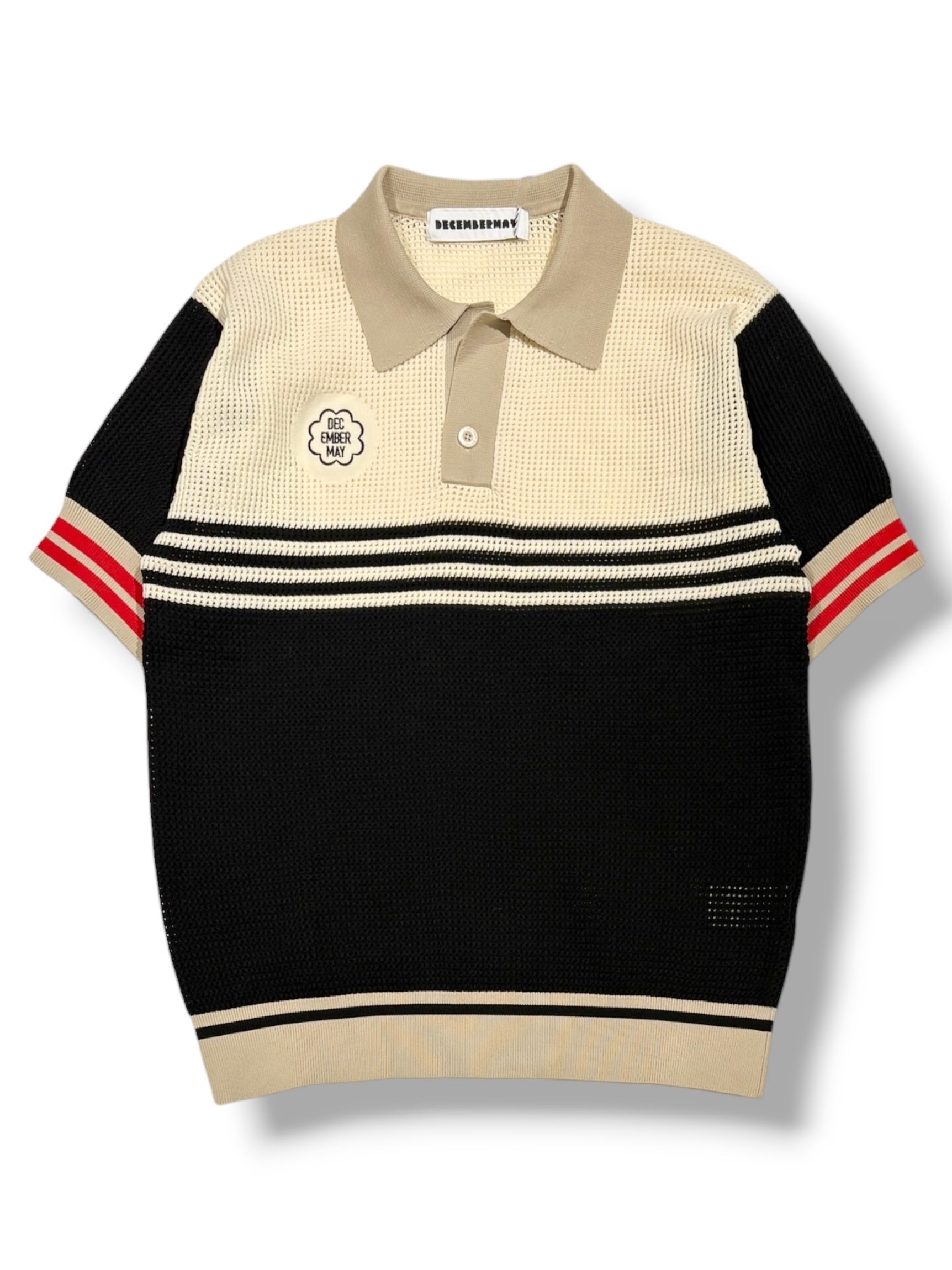 Mesh knit skipper polo/MEN | DECEMBERMAY