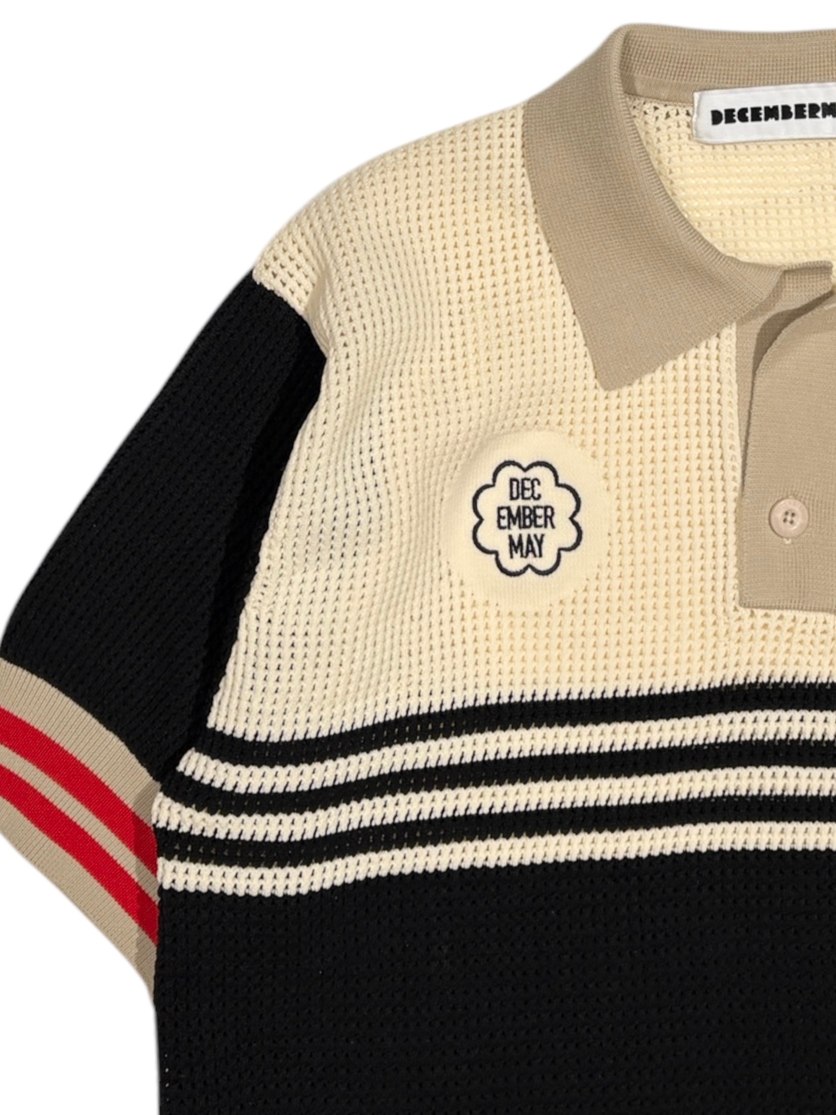HERMES エルメス　スキッパーポロ　ボーダー　Vネック　イタリア製 Meshknit skipper polo/WOMEN | DECEMBERMAY