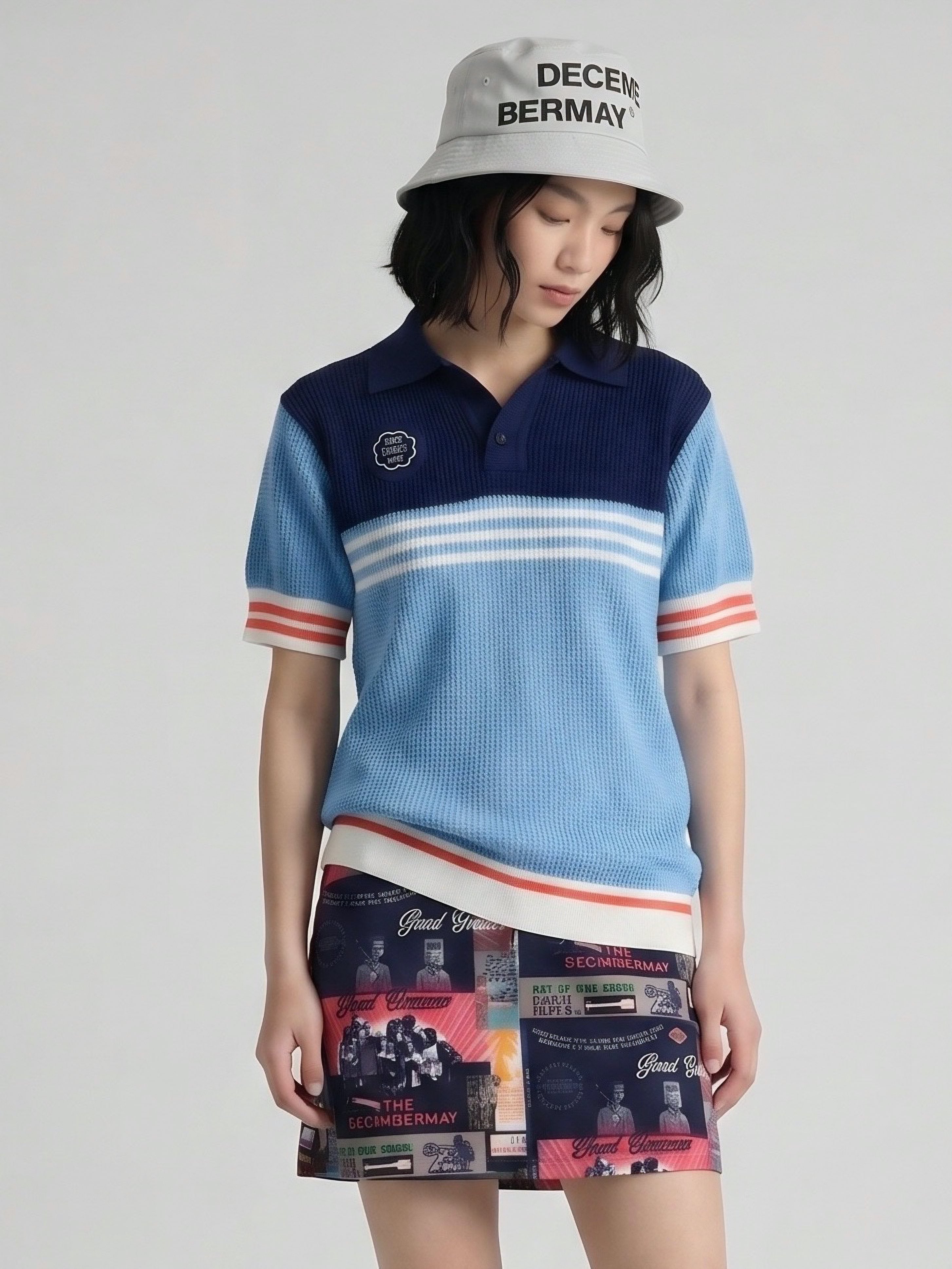 Meshknit skipper polo/WOMEN | DECEMBERMAY